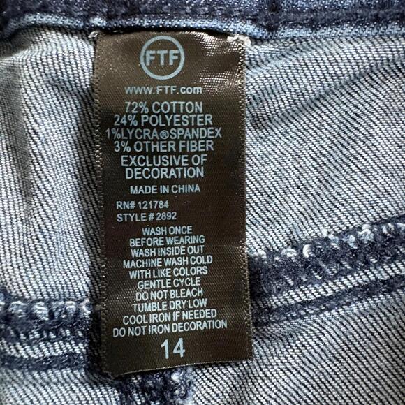 FTF Womens Vintage Y2K Distressed Flare Jeans Size 14 NWT Stretch Denim Retro EU - Picture 7 of 11